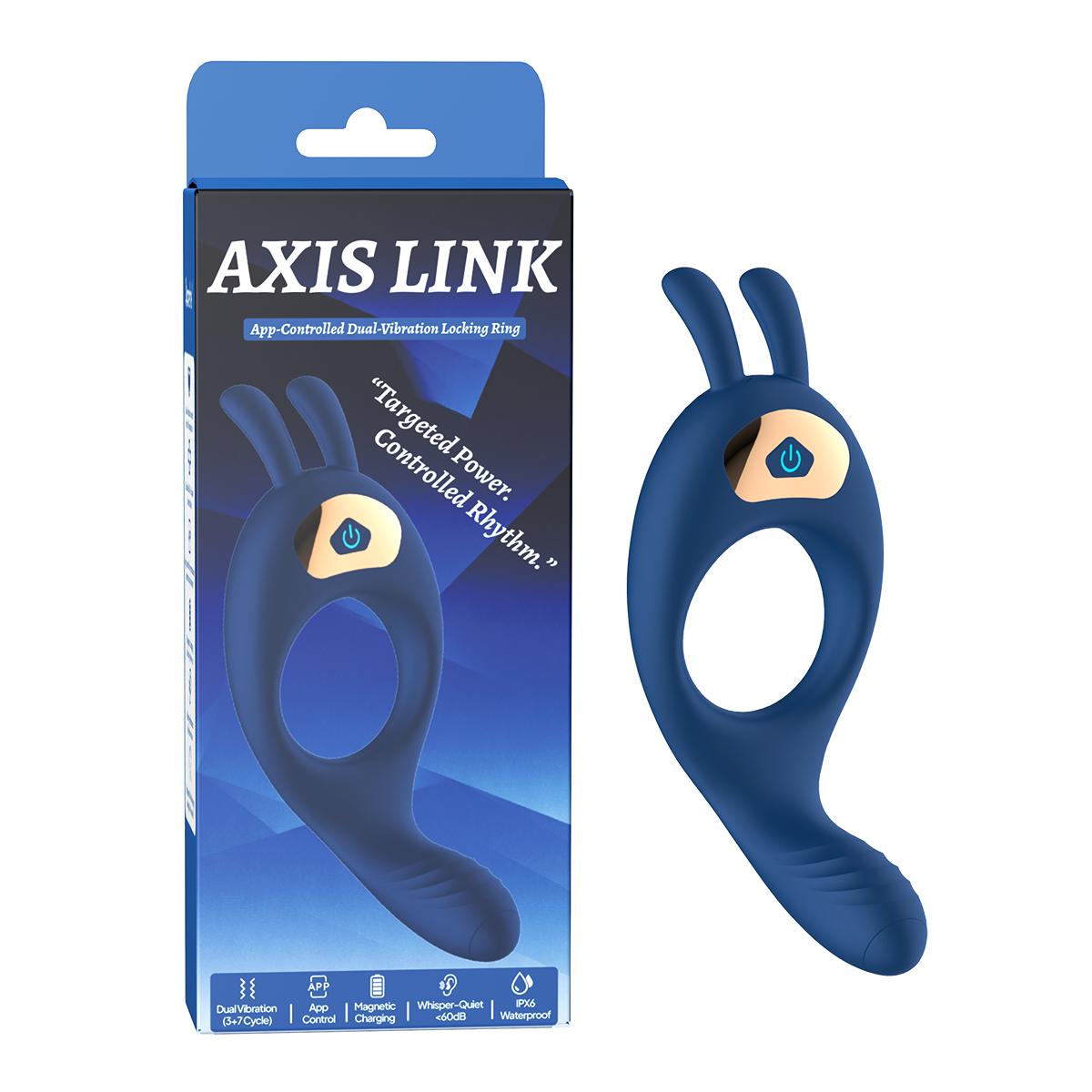 Aiersha Axis Link: App-Controlled Dual-Vibration Locking Ring