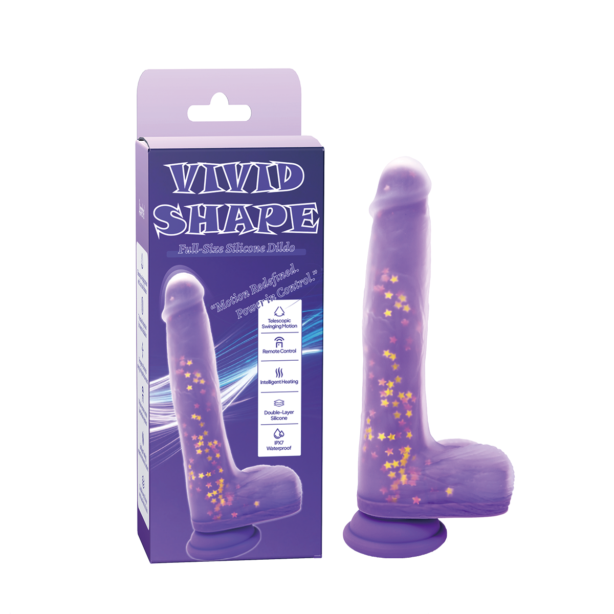 Aiersha Vivid Shape: Telescopic Swinging & Heating Silicone Dildo
