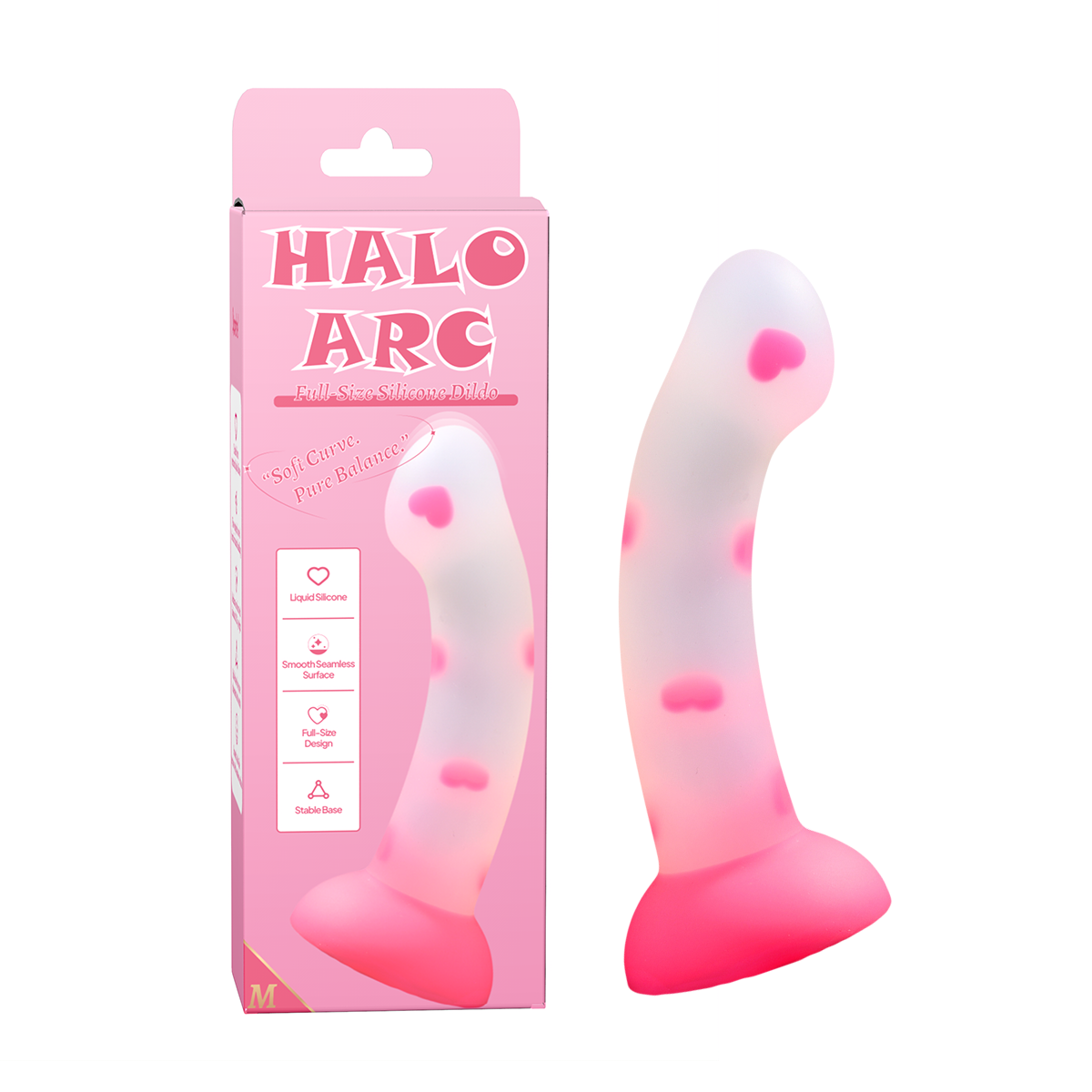 Aiersha Halo Arc: Medium Full-Size Curved Liquid Silicone Dildo