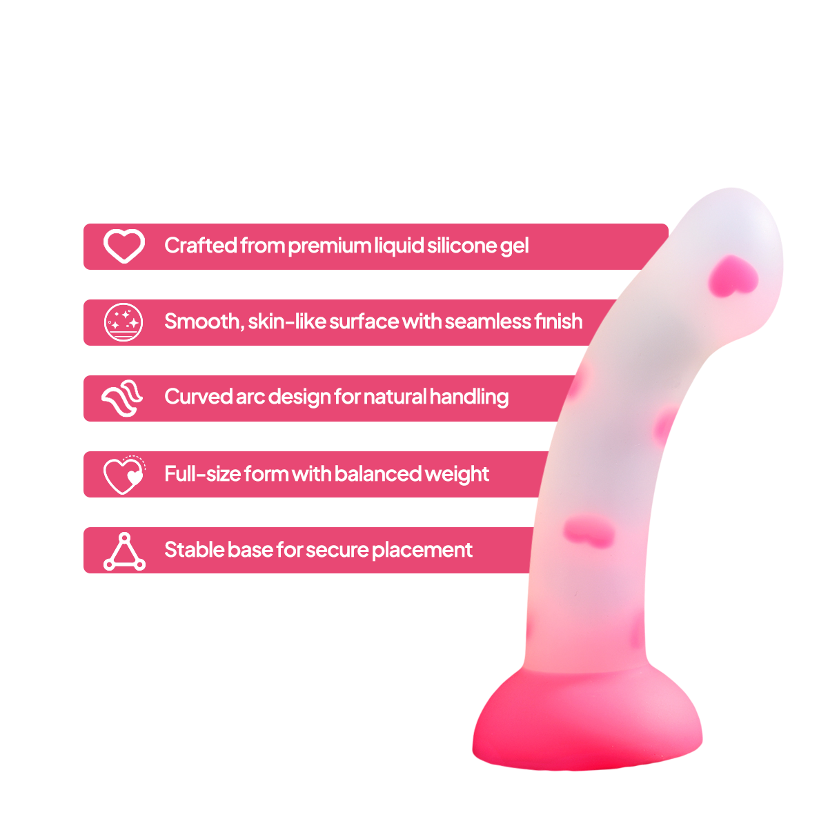 Aiersha Halo Arc: Medium Full-Size Curved Liquid Silicone Dildo