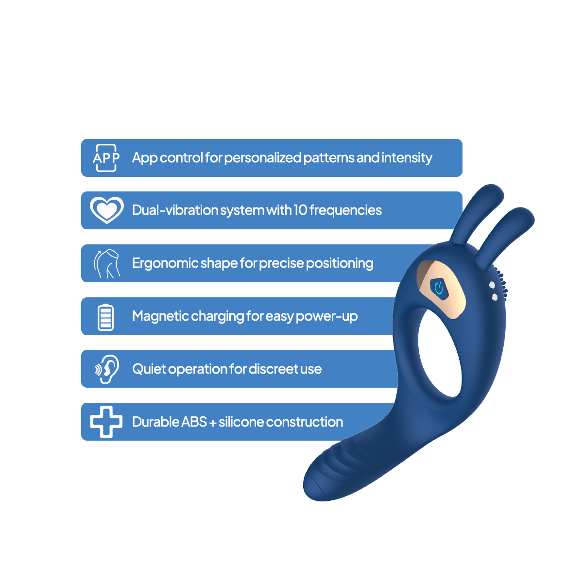 Aiersha Axis Link: App-Controlled Dual-Vibration Locking Ring