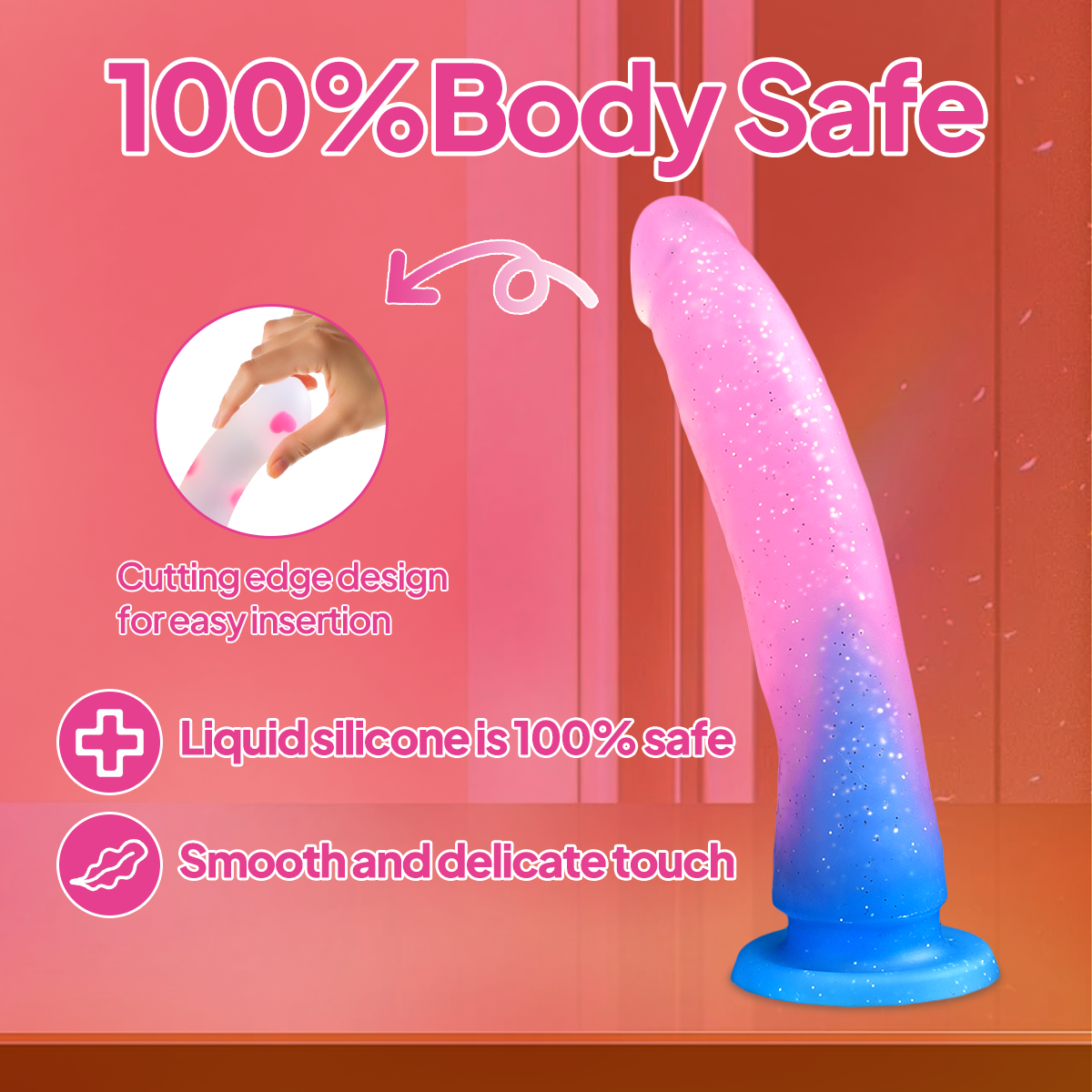 Aiersha Opal Silk: Full-Size Curved Liquid Silicone Dildo Series