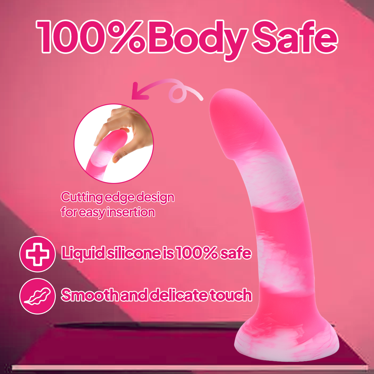 Aiersha Lumen Wave: Full-Size Curved Liquid Silicone Dildo