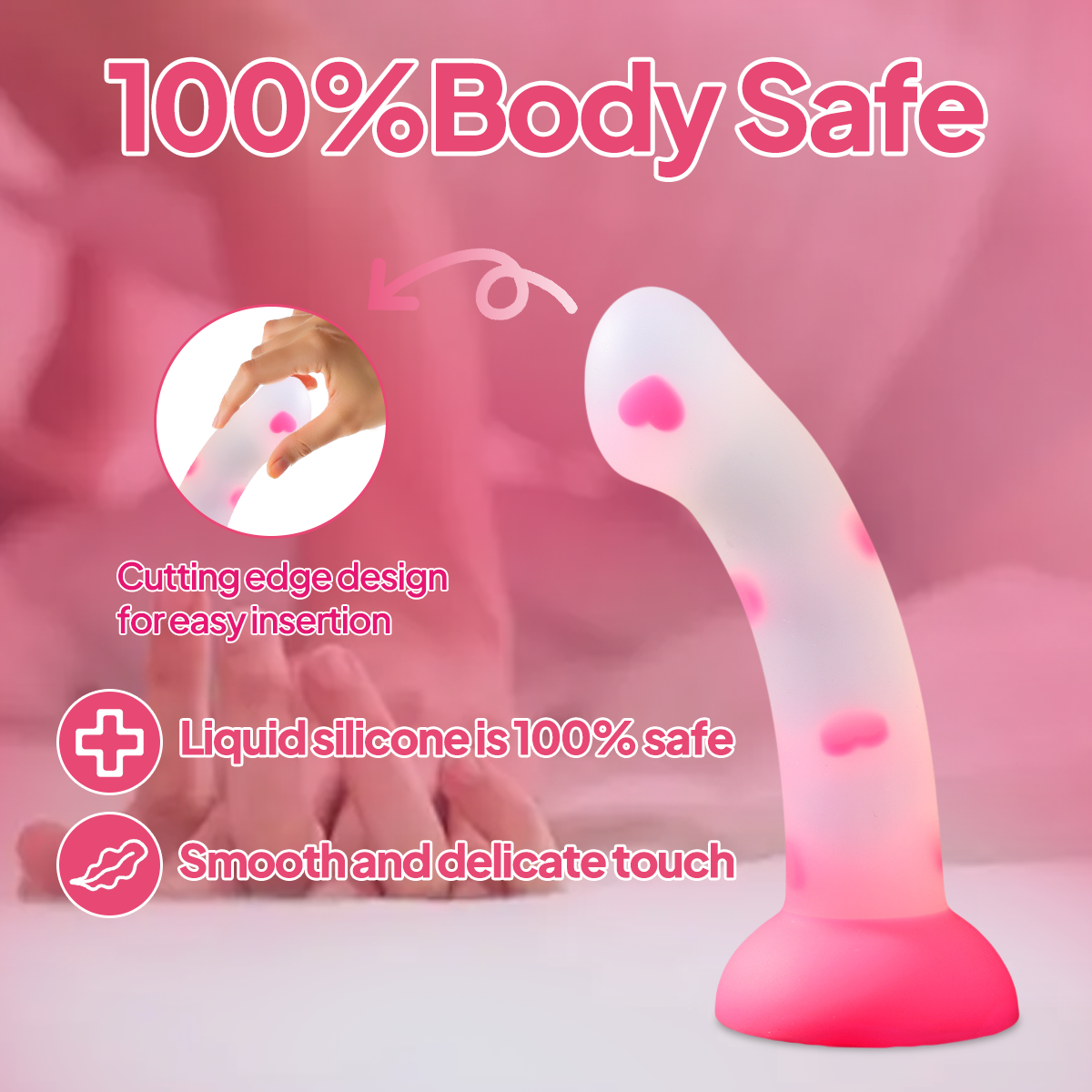 Aiersha Halo Arc: Medium Full-Size Curved Liquid Silicone Dildo