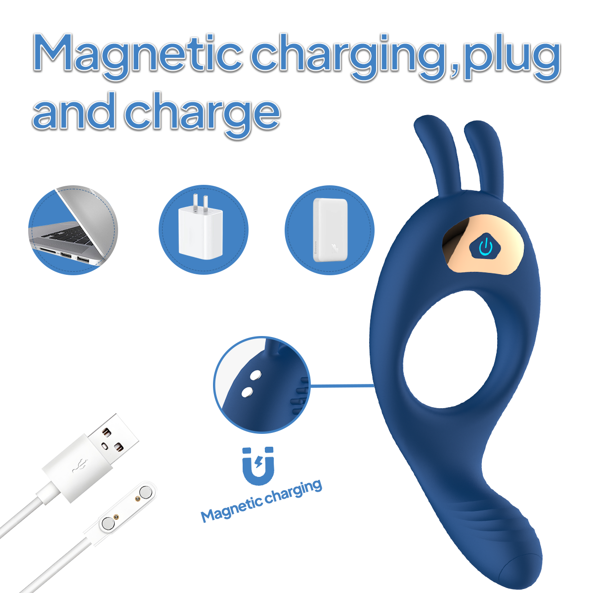 Aiersha Axis Link: App-Controlled Dual-Vibration Locking Ring