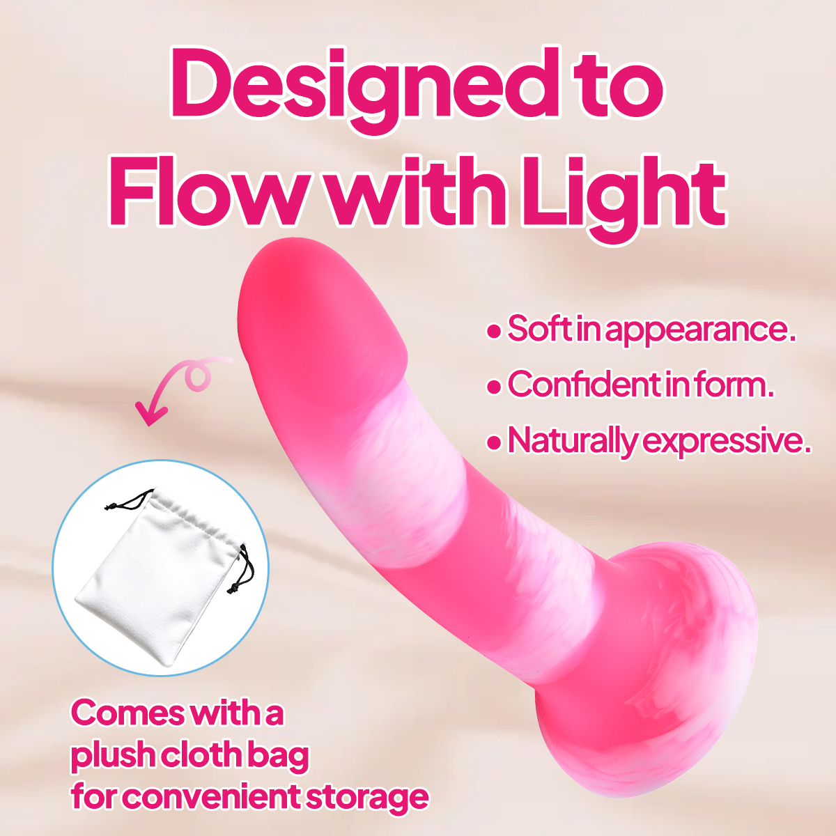 Aiersha Lumen Wave: Full-Size Curved Liquid Silicone Dildo