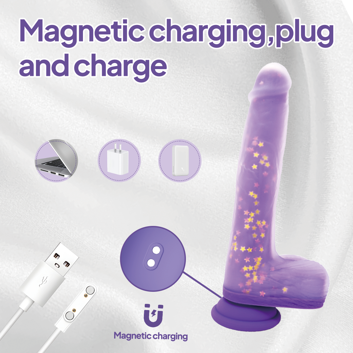 Aiersha Vivid Shape: Telescopic Swinging & Heating Silicone Dildo