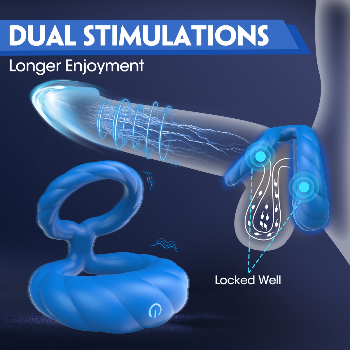 Aiersha Cyber Nexus Ring: Male Multifunctional Sperm Locking Ring