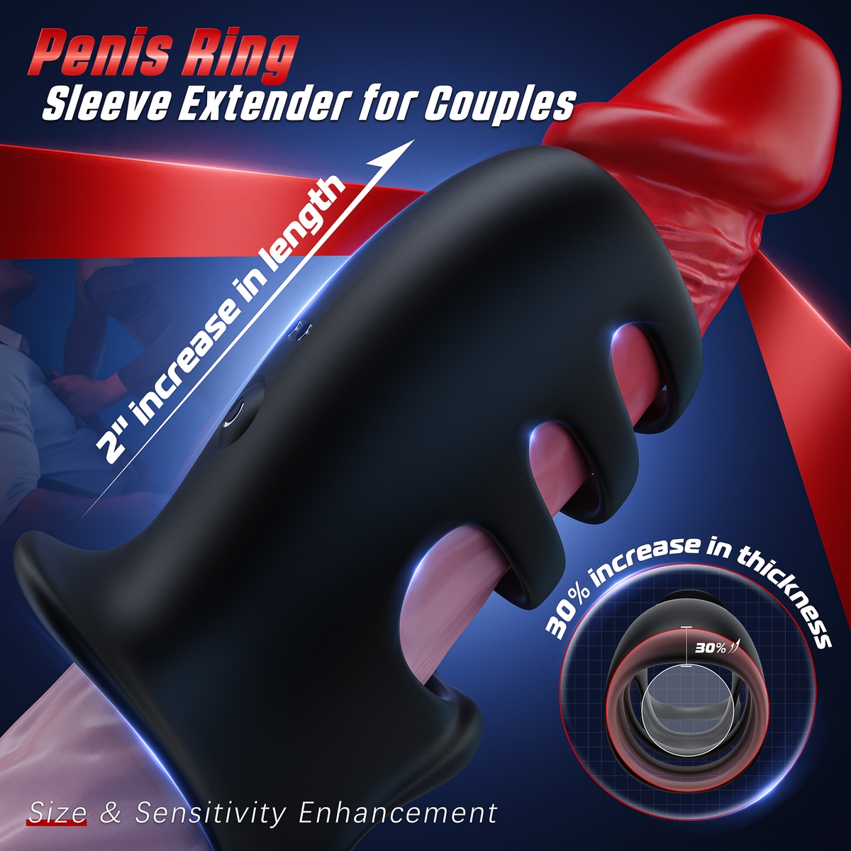 Aiersha Omni Loop: Male Multifunctional Sperm Locking Ring (Black)