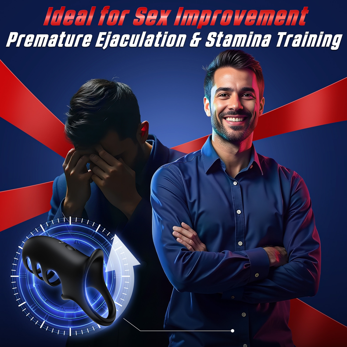 Aiersha Omni Loop: Male Multifunctional Sperm Locking Ring (Black)