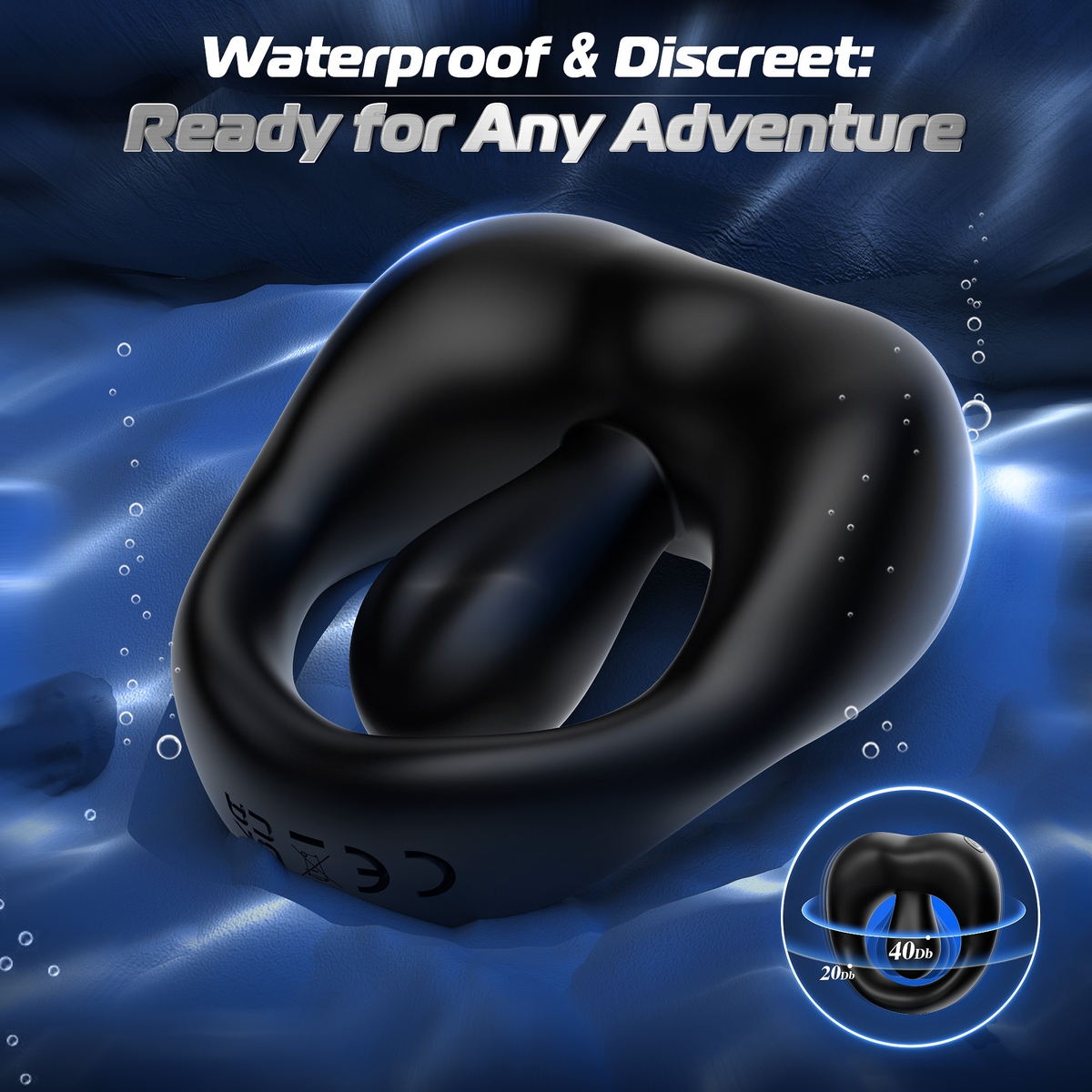 Aiersha ThrillLoop: Male Multifunctional Sperm Locking Ring (Black)