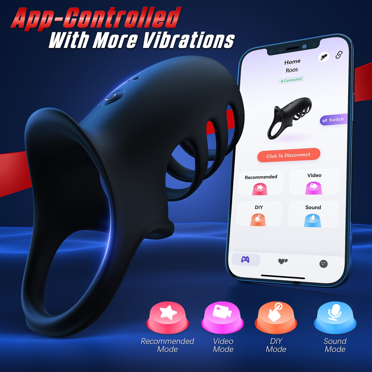 Aiersha Omni Loop: Male Multifunctional Sperm Locking Ring (Black)