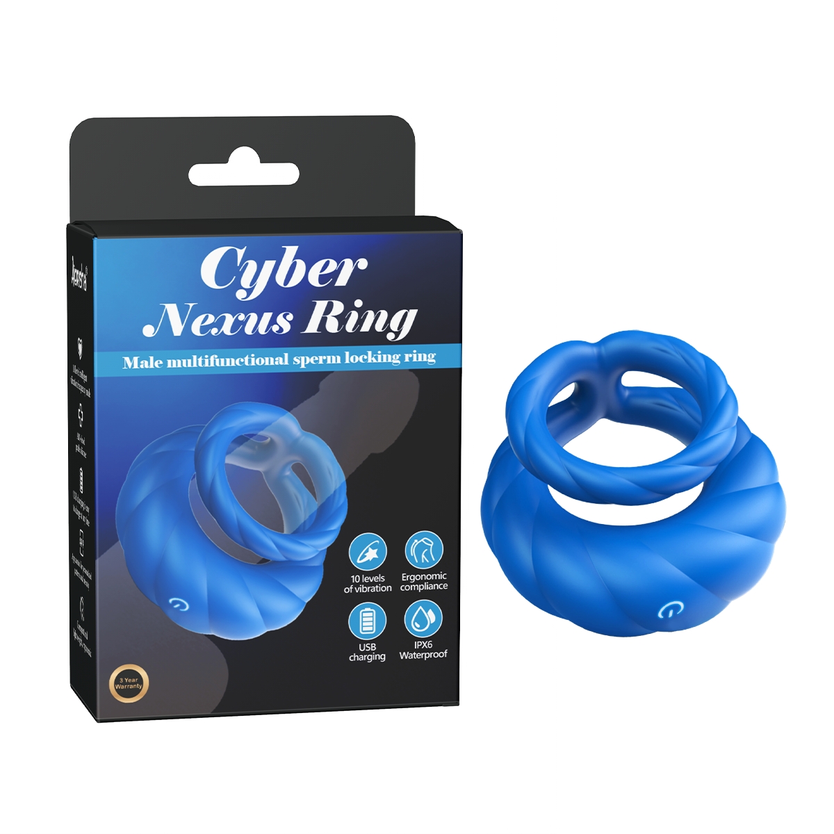 Aiersha Cyber Nexus Ring: Male Multifunctional Sperm Locking Ring