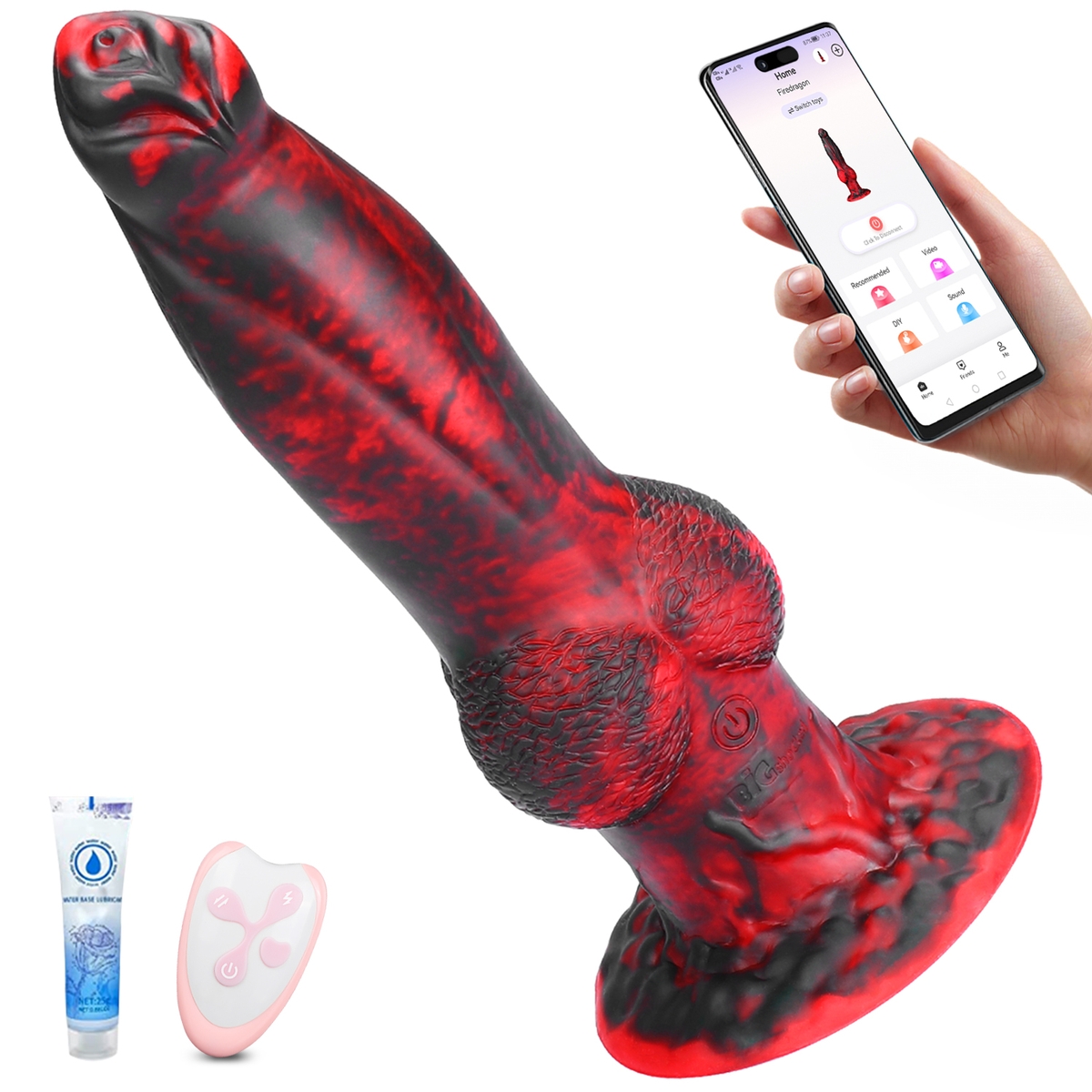 Aiersha Blaze Core Dildo: Red Scale Intelligent Control Telescopic Dildo