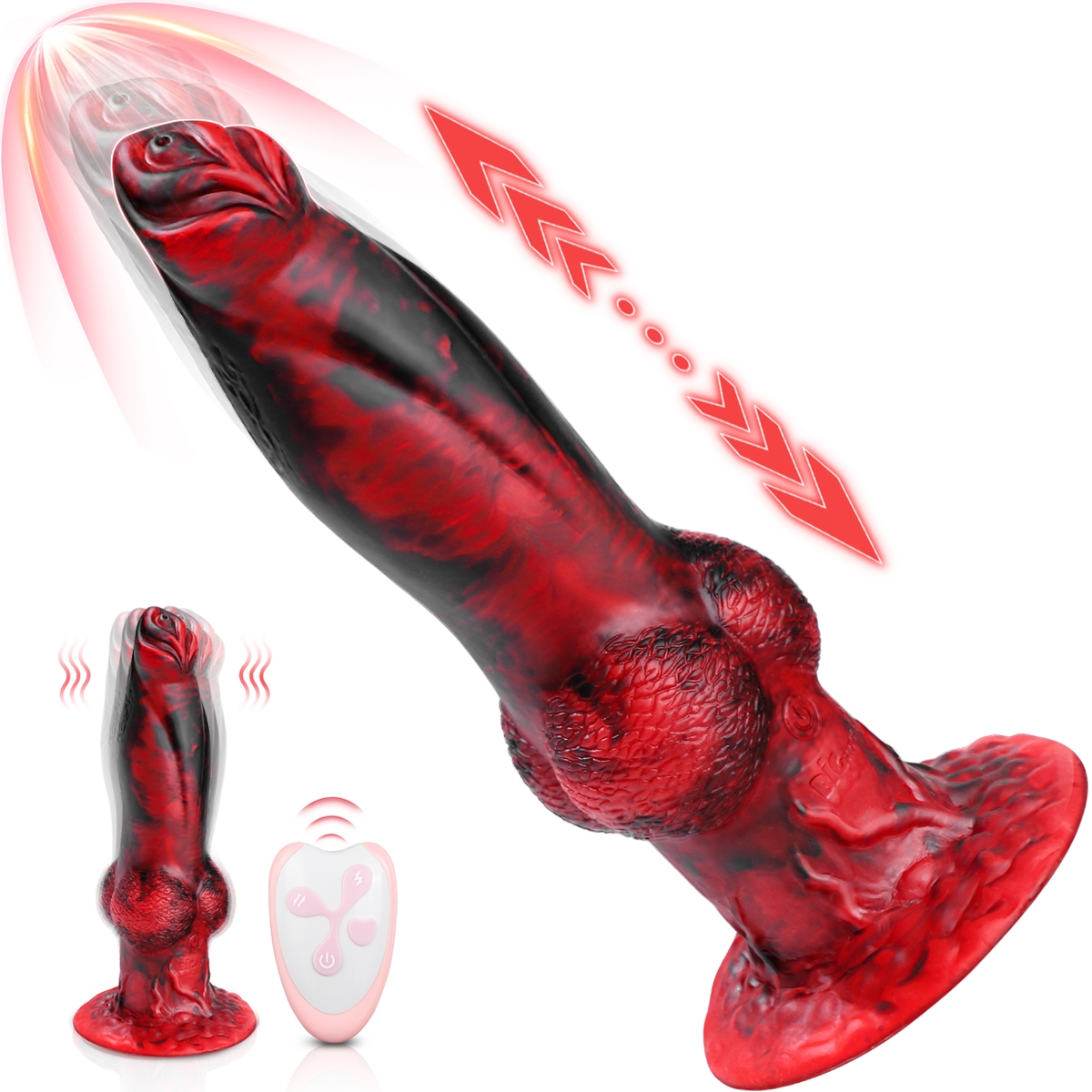 Aiersha Blaze Core Dildo: Rote Schuppen-Optik & Intelligente App-Steuerung