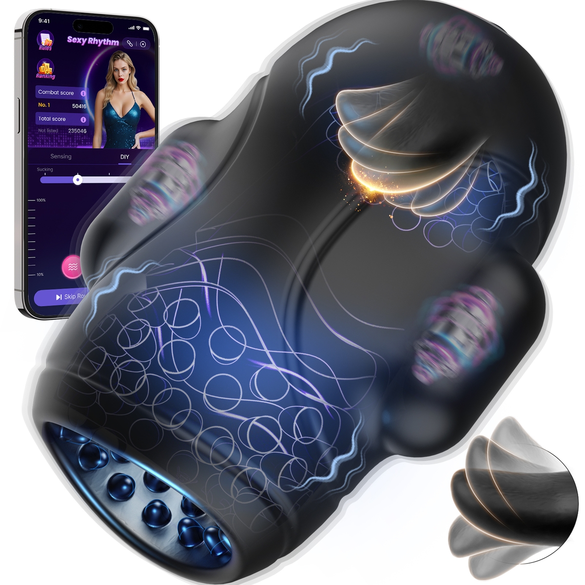 Aiersha StarJoy Masturbador Masculino: Phantom Shock Wave Cup