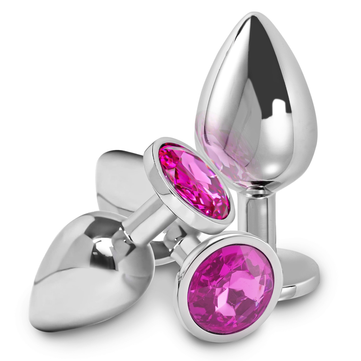 Aiersha Cristal Spire Rose Red: Metal Anal Toy Three-Piece Set