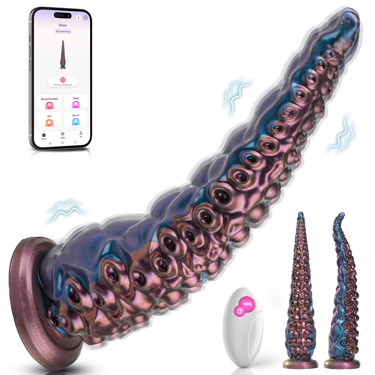 Aiersha Nebula Tendril: Octopus Tentacle Silicone Dildo