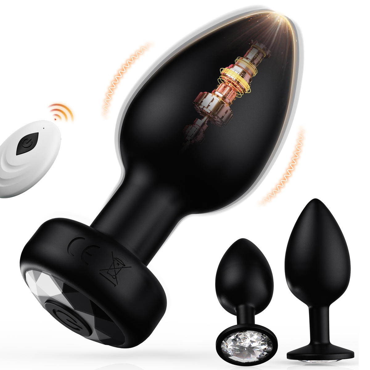 Aiersha Onyx Pulse Black: Plug anal eléctrico