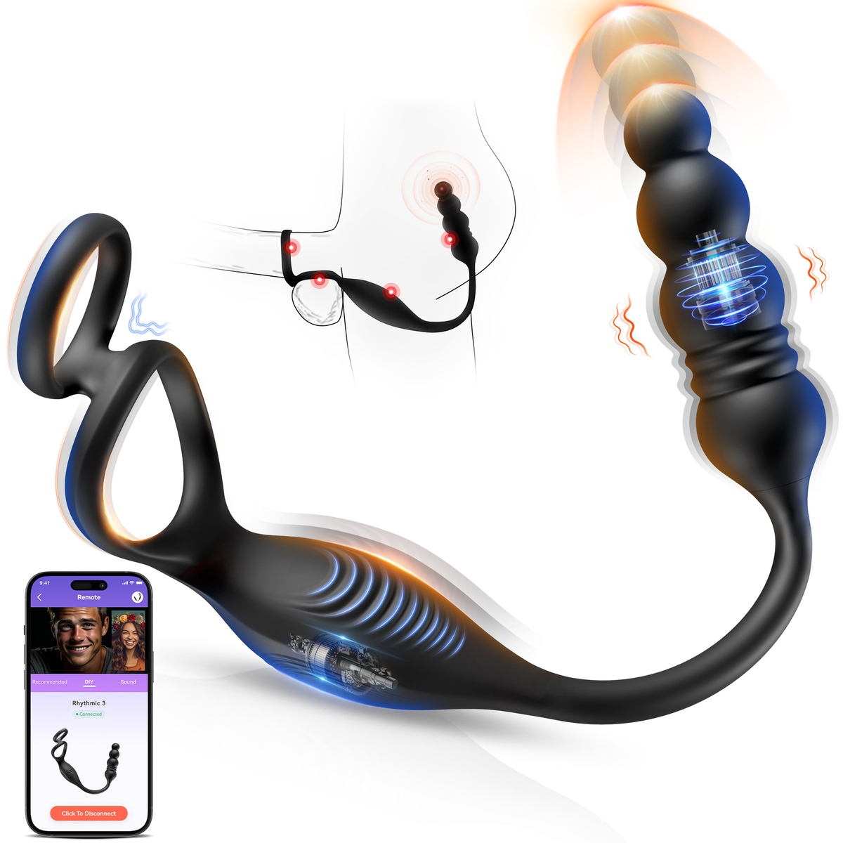 Aiersha Nexus Black: Multi-Functional Prostate Massager