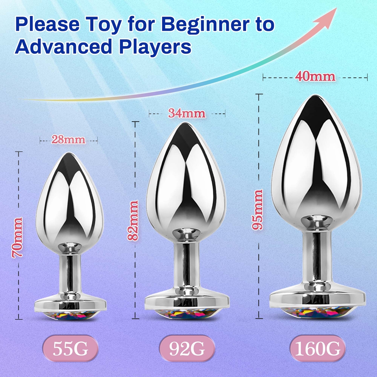 Aiersha Cristal Spire: Juego de Tres Plugs Anales de Metal