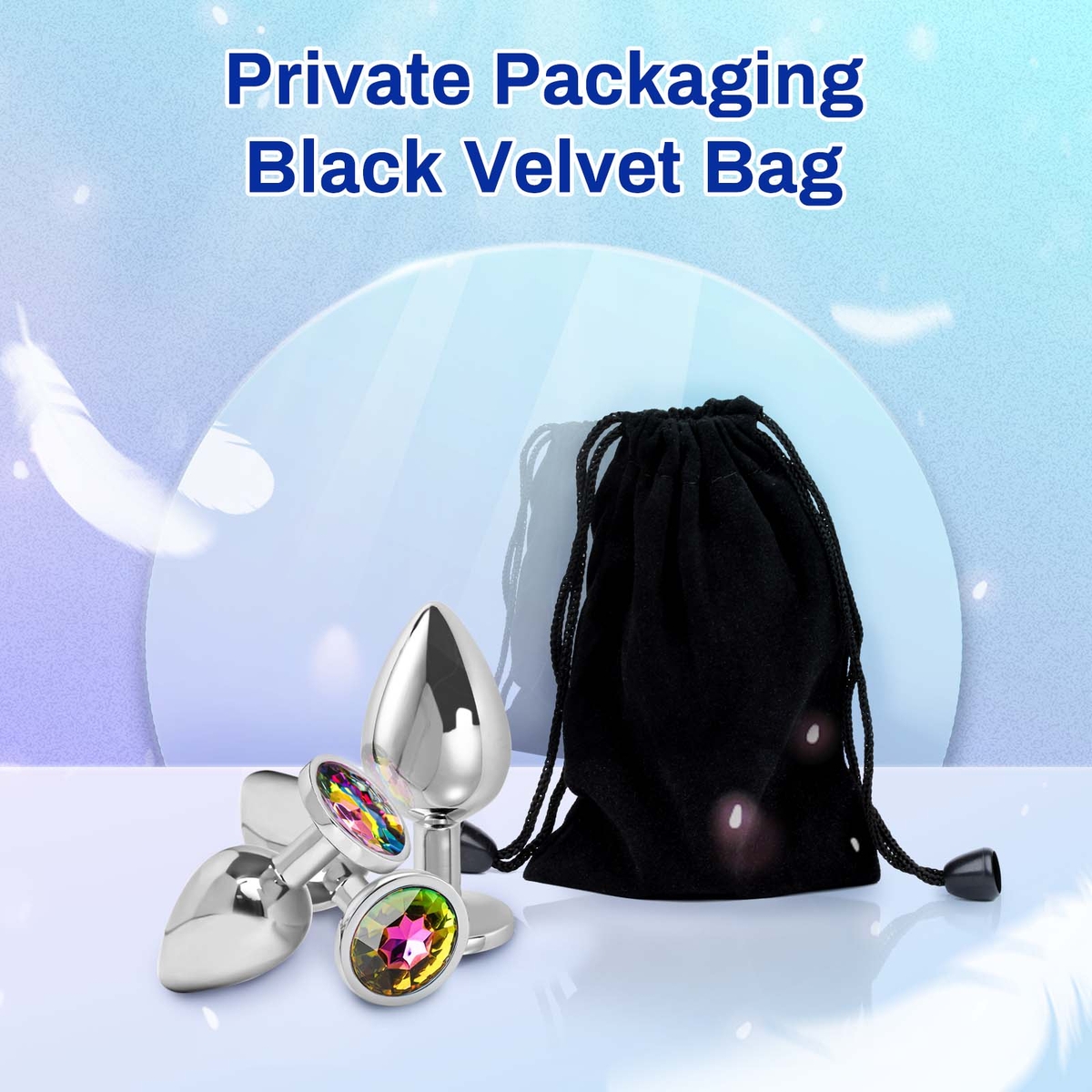 Aiersha Cristal Spire: Metal Anal Plug Three-Piece Set