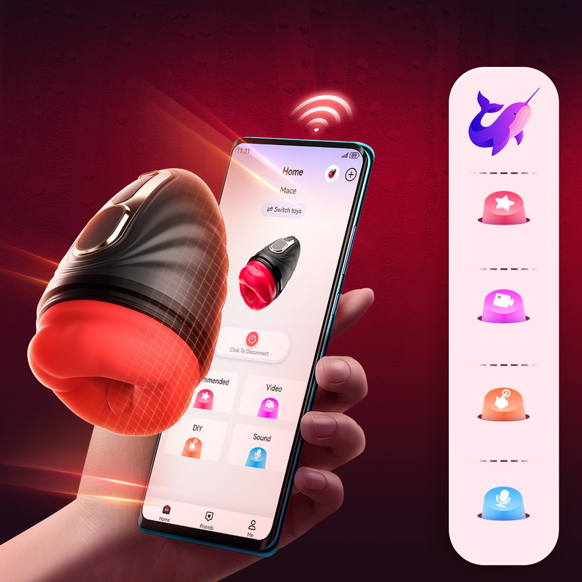 Aiersha Digital Lip Sync Male Masturbator: Fantasy Kiss Private Cabin