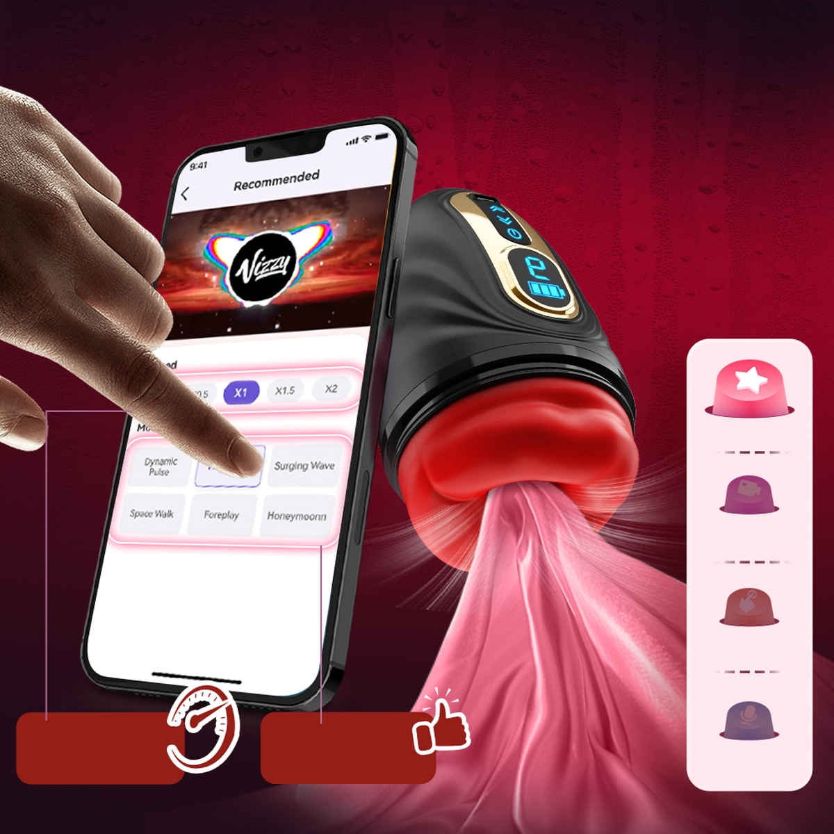 Aiersha Digital Lip Sync Male Masturbator: Fantasy Kiss Private Cabin