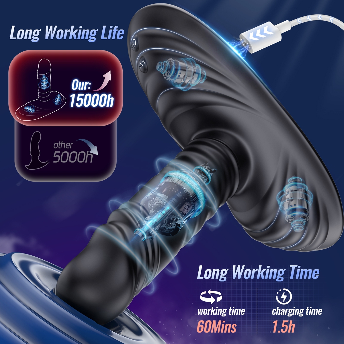 Aiersha Glide Vibe Black: Multi-Functional Prostate Massager