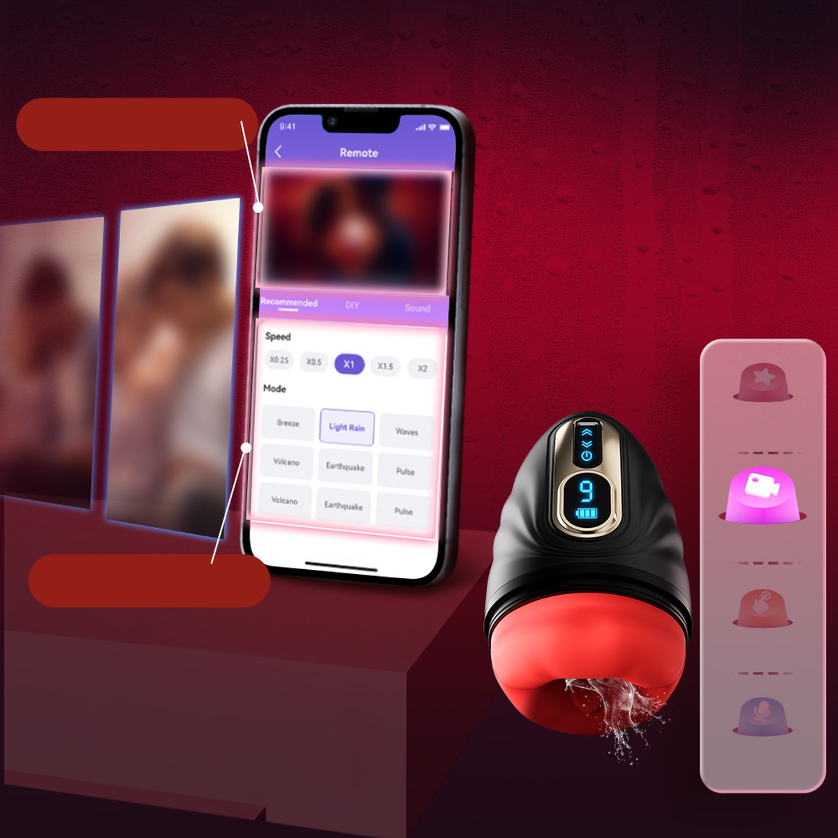 Aiersha Digital Lip Sync Male Masturbator: Fantasy Kiss Private Cabin