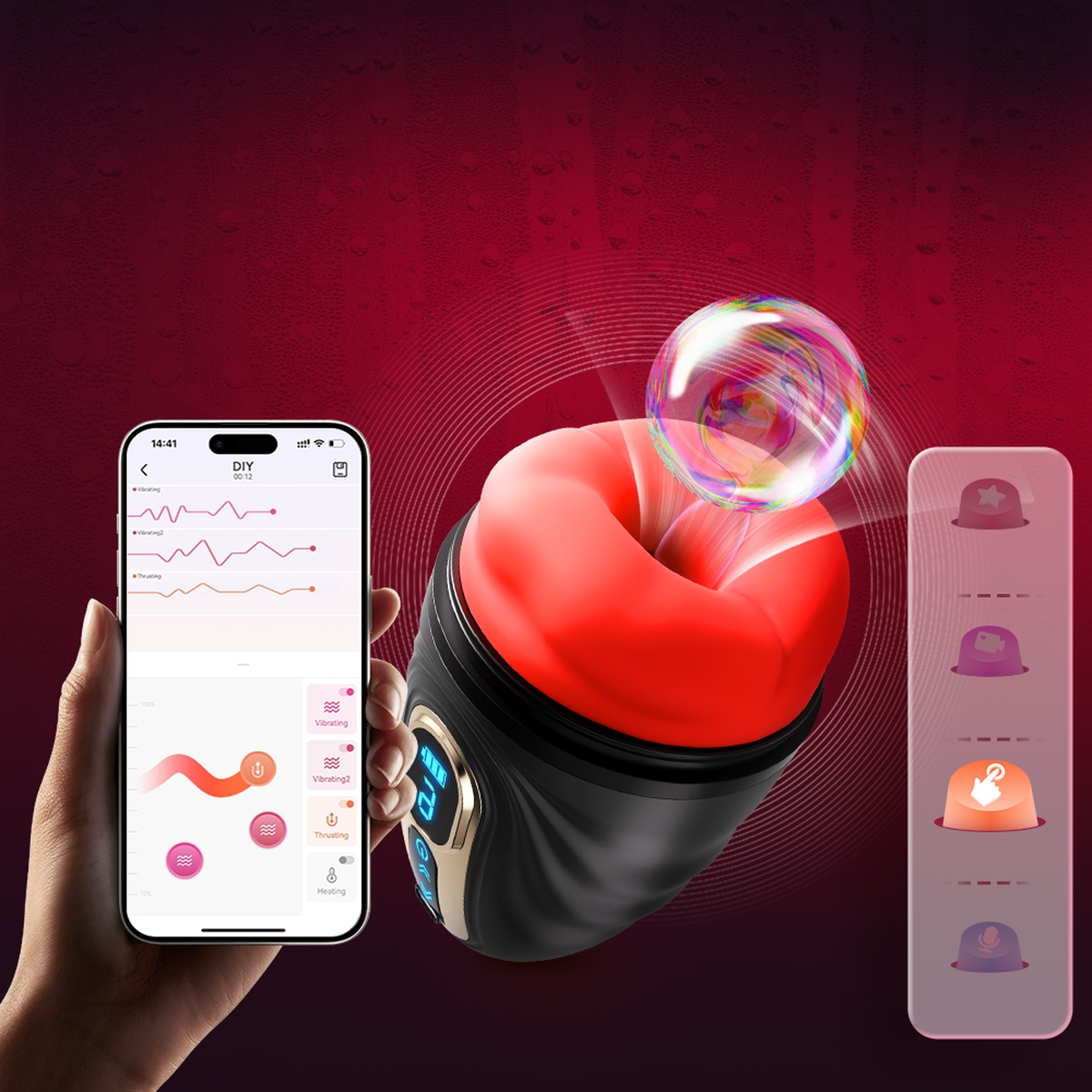 Aiersha Digital Lip Sync Male Masturbator: Fantasy Kiss Private Cabin