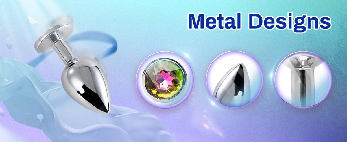 Aiersha Cristal Spire: Metal Anal Plug Three-Piece Set