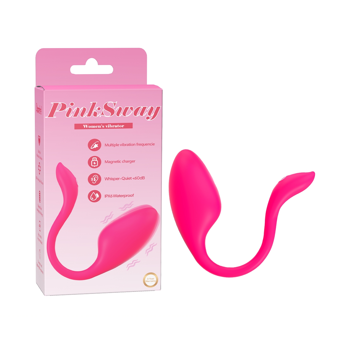 Vibrador Aiersha Pink Sway: Dispositivo inteligente con doble motor