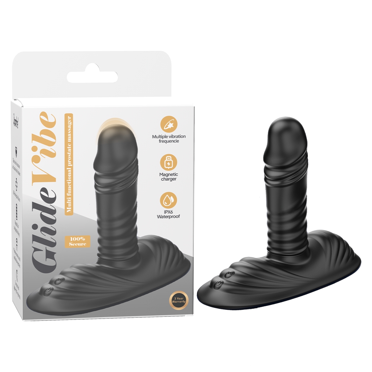 Aiersha Glide Vibe Black: Multi-Functional Prostate Massager