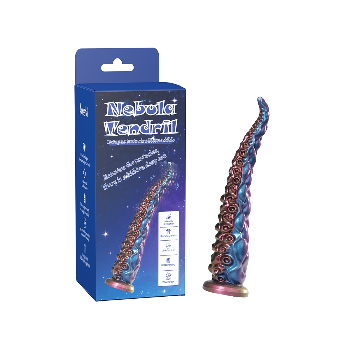 Aiersha Nebula Tendril: Dildo de Silicona de Tentáculo de Pulpo con Control por App