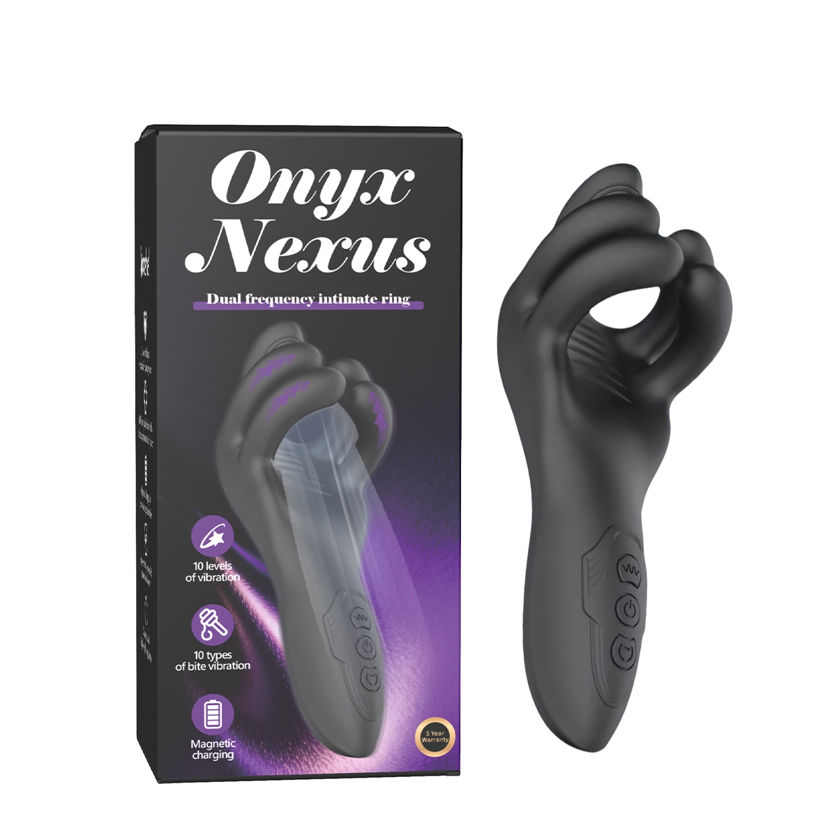 Aiersha Onyx Nexus Male Masturbator: Dual Frequency Intimate Ring