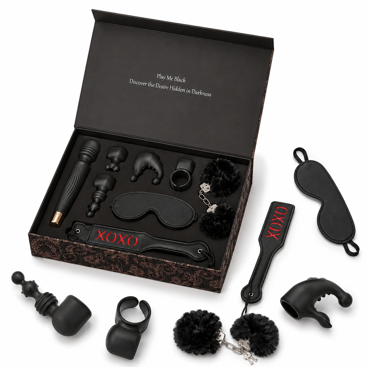 Aiersha Play Me Black - The 8-Piece Set for Role-Playing & Sensuality